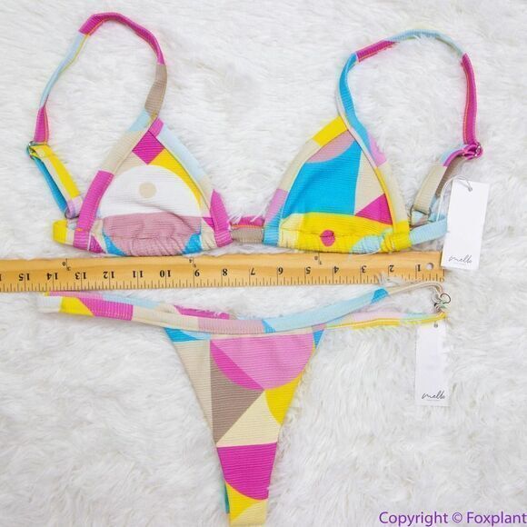 NEW SET! MELLO the label * Free People womens brazilian bikini set carnaval, M - Picture 2 of 16
